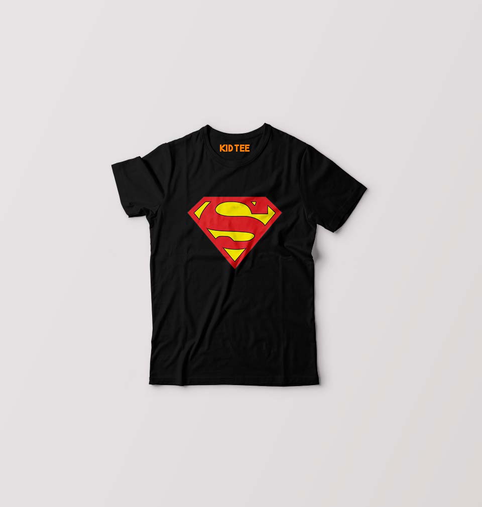 Superman Kids T-Shirt for Boy/Girl-0-1 Year(20 Inches)-Black-Ektarfa.online