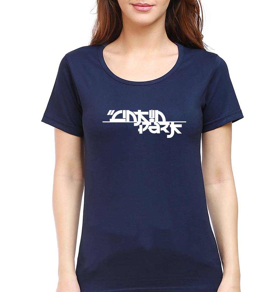 Linkin Park T-Shirt for Women-XS(32 Inches)-Navy Blue-Ektarfa.online