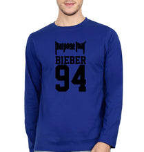 Load image into Gallery viewer, Purpose Tour Bieber Full Sleeves T-Shirt for Men-Royal Blue-Ektarfa.online
