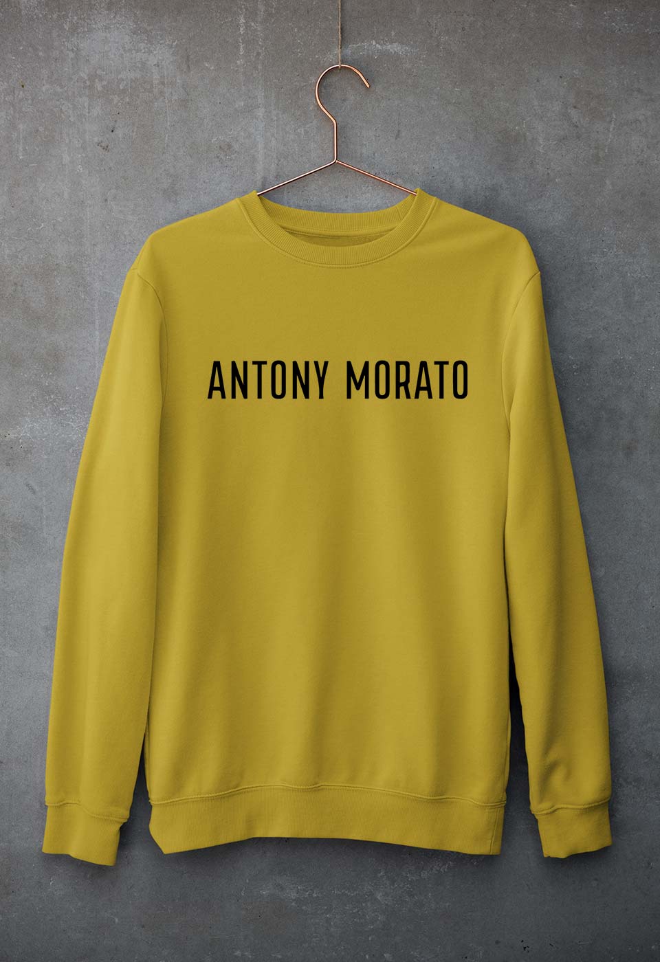 Antony Morato Unisex Sweatshirt for Men/Women-S(40 Inches)-Mustard Yellow-Ektarfa.online