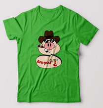 Load image into Gallery viewer, Pig Funny T-Shirt for Men-S(38 Inches)-flag green-Ektarfa.online
