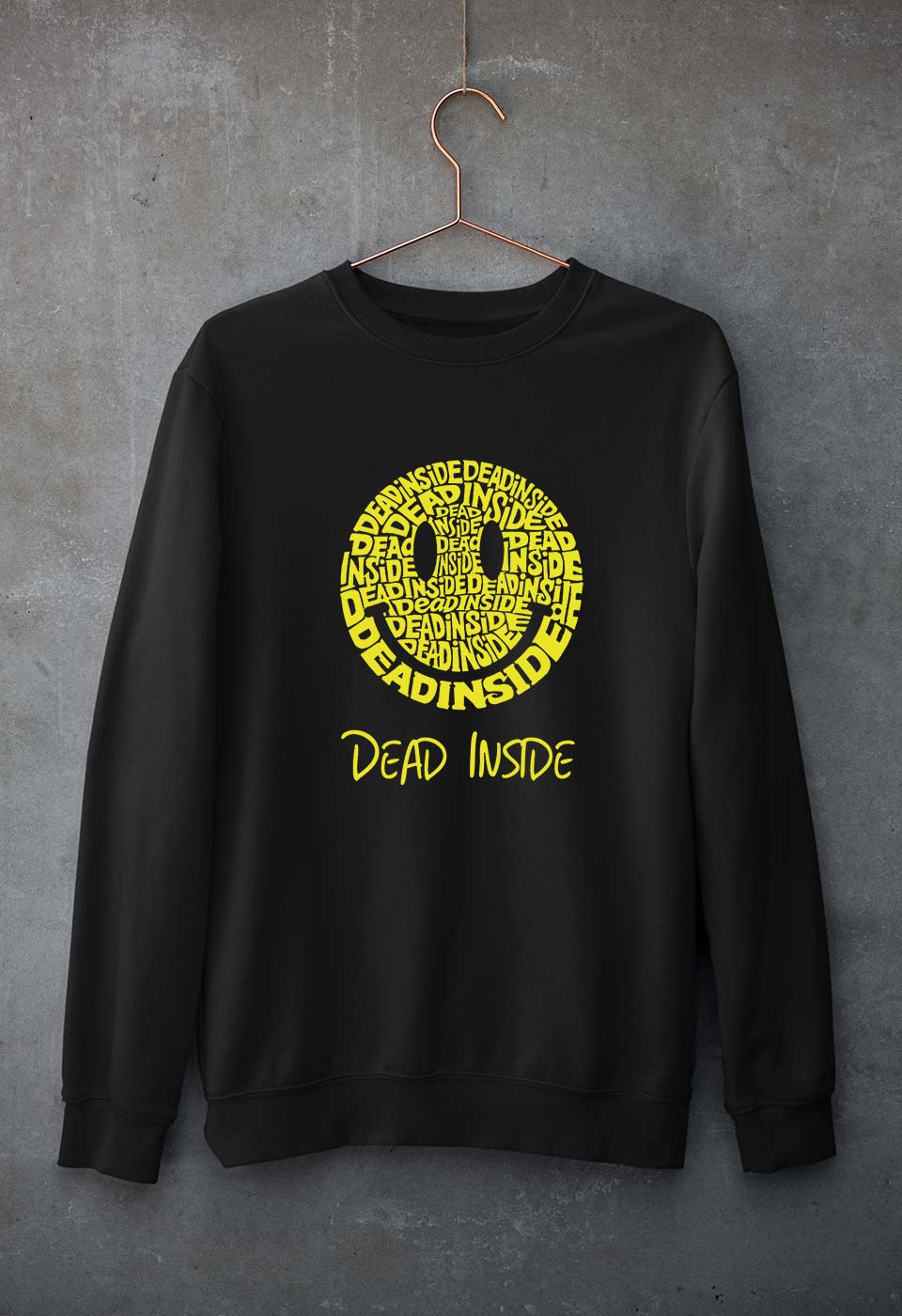 Dead Inside Emoji Unisex Sweatshirt for Men/Women-Black-Ektarfa.online