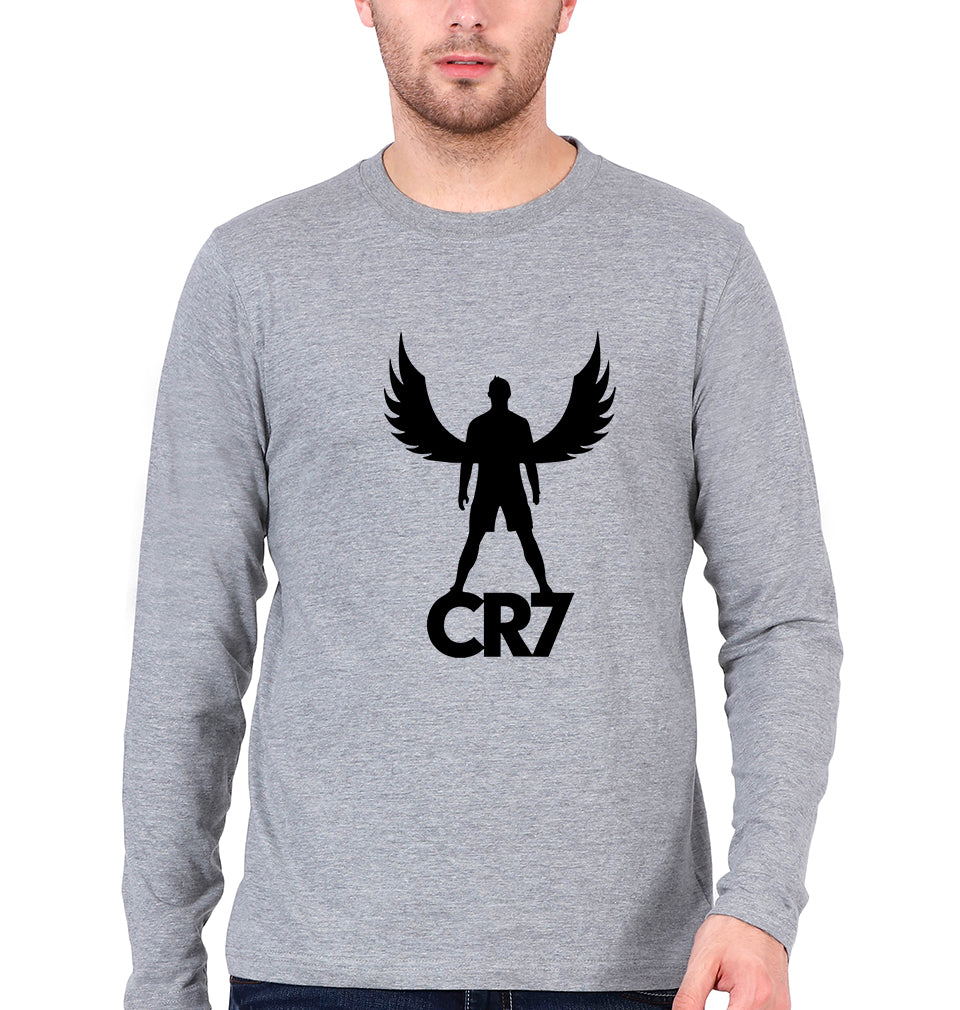Cristiano Ronaldo CR7 Full Sleeves T-Shirt for Men-Grey Melange-Ektarfa.online