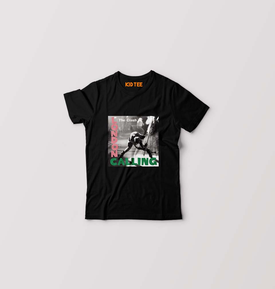 London Calling Kids T-Shirt for Boy/Girl-Black-Ektarfa.online
