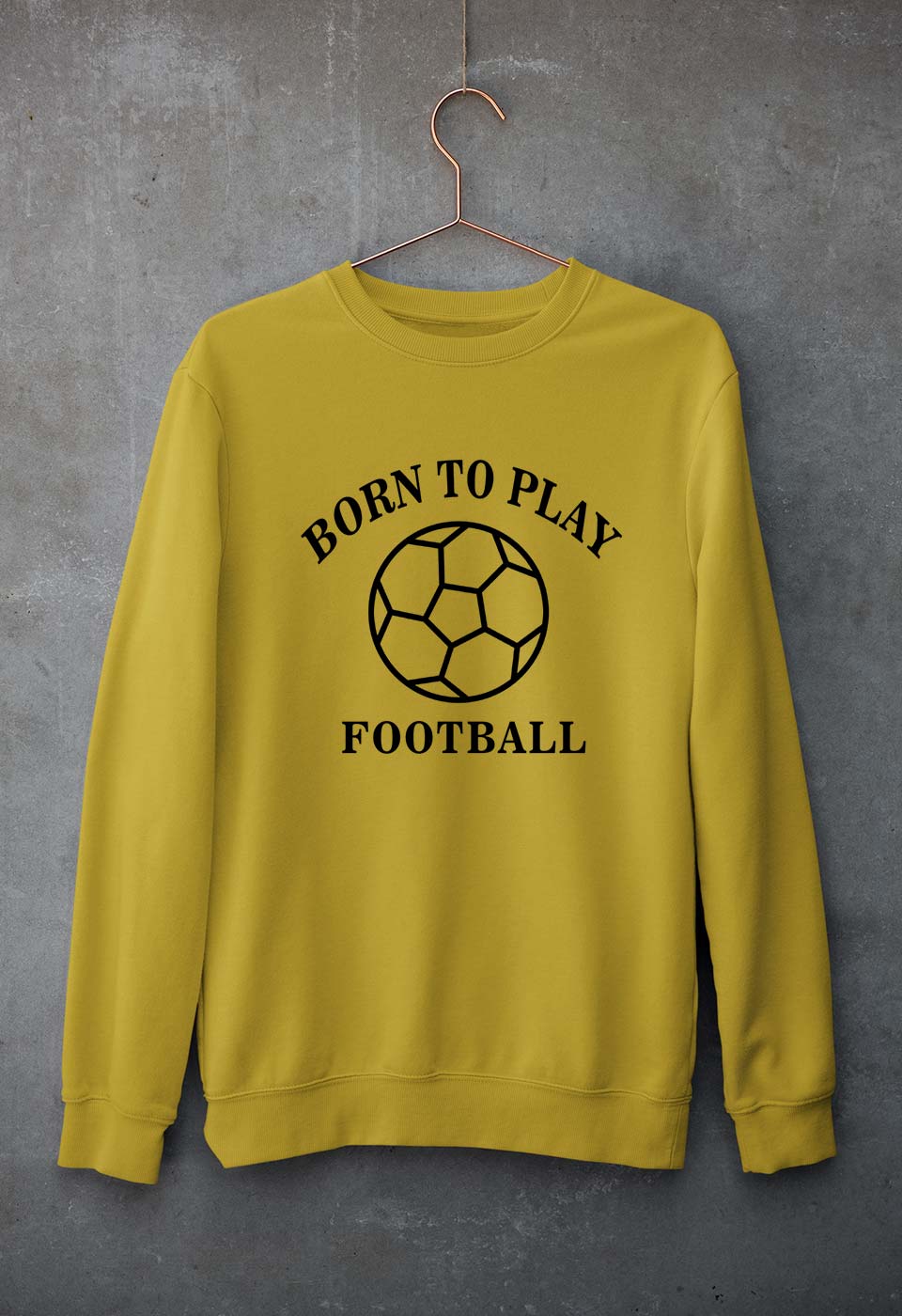 Play Football Unisex Sweatshirt for Men/Women-S(40 Inches)-Mustard Yellow-Ektarfa.online