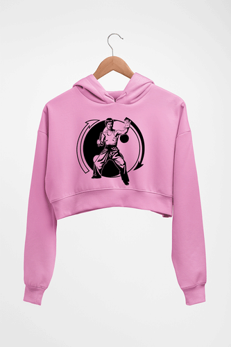 Bruce Lee Crop HOODIE FOR WOMEN-Light Baby Pink-Ektarfa.online
