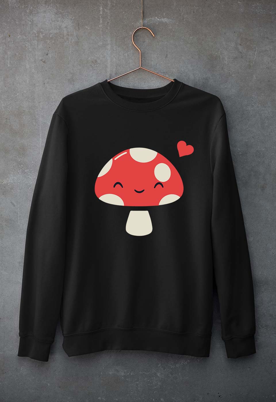 Mushroom Unisex Sweatshirt for Men/Women-Black-Ektarfa.online