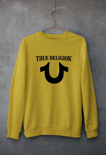 True Religion Unisex Sweatshirt for Men/Women-Mustard Yellow-Ektarfa.online