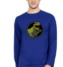 Load image into Gallery viewer, Angry T-Rex Gym Full Sleeves T-Shirt for Men-Royal Blue-Ektarfa.online
