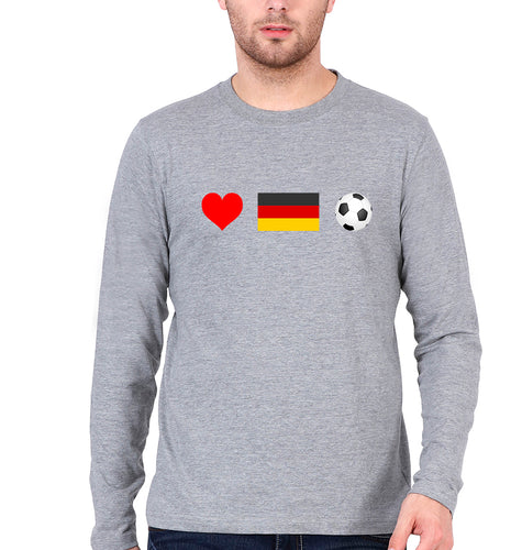 Germany Full Sleeves T-Shirt for Men-Grey Melange-Ektarfa.online