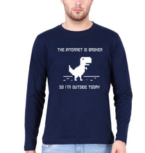 Load image into Gallery viewer, Internet Funny Full Sleeves T-Shirt for Men-Navy Blue-Ektarfa.online
