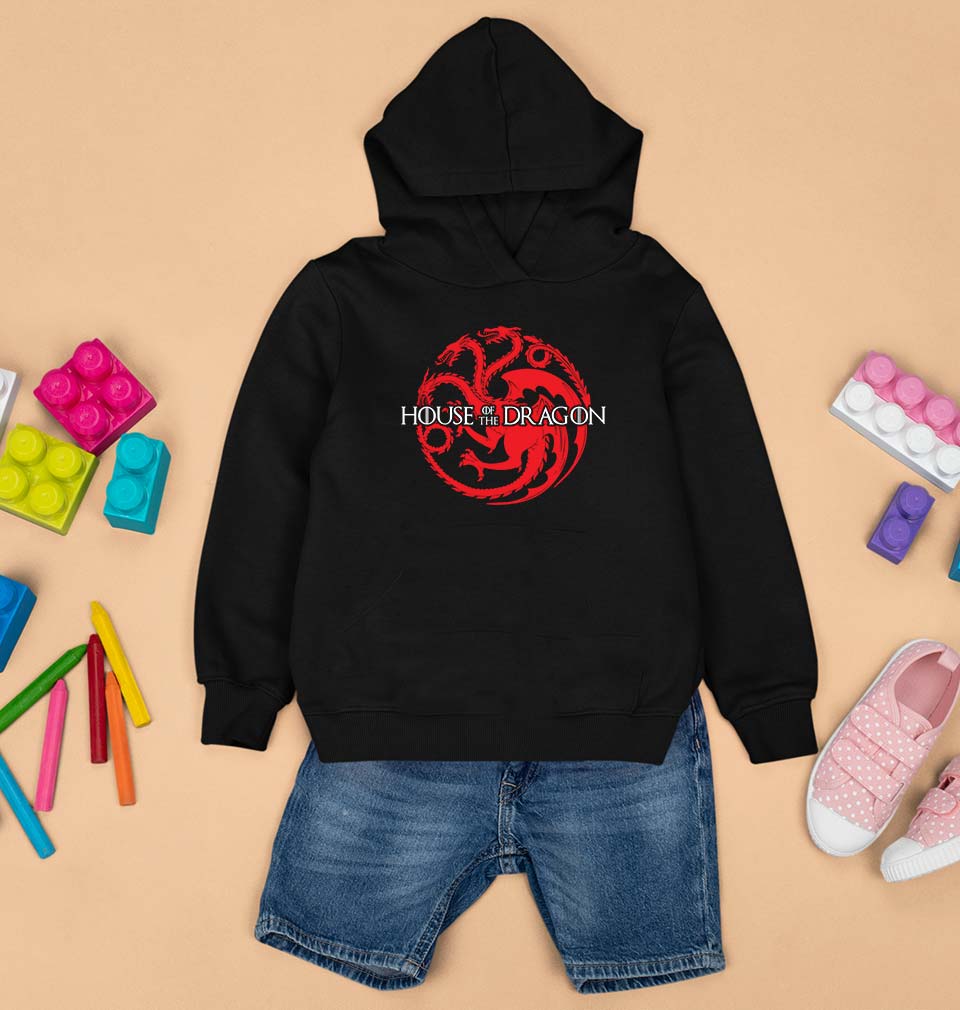 House of the Dragon Kids Hoodie for Boy/Girl-0-1 Year(22 Inches)-Black-Ektarfa.online