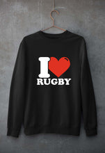 Load image into Gallery viewer, I Love Rugby Unisex Sweatshirt for Men/Women-Black-Ektarfa.online

