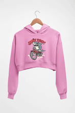 Load image into Gallery viewer, Shark Rider Crop HOODIE FOR WOMEN-Light Baby Pink-Ektarfa.online

