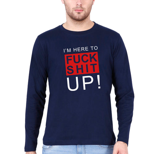 Fuck Full Sleeves T-Shirt for Men-Navy Blue-Ektarfa.online