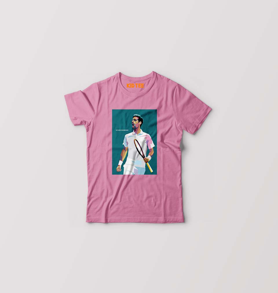 Novak Djokovic Tennis Kids T-Shirt for Boy/Girl-Pink-Ektarfa.online