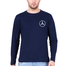 Load image into Gallery viewer, Mercedes-Benz Full Sleeves T-Shirt for Men-S(38 Inches)-Navy Blue-Ektarfa.online
