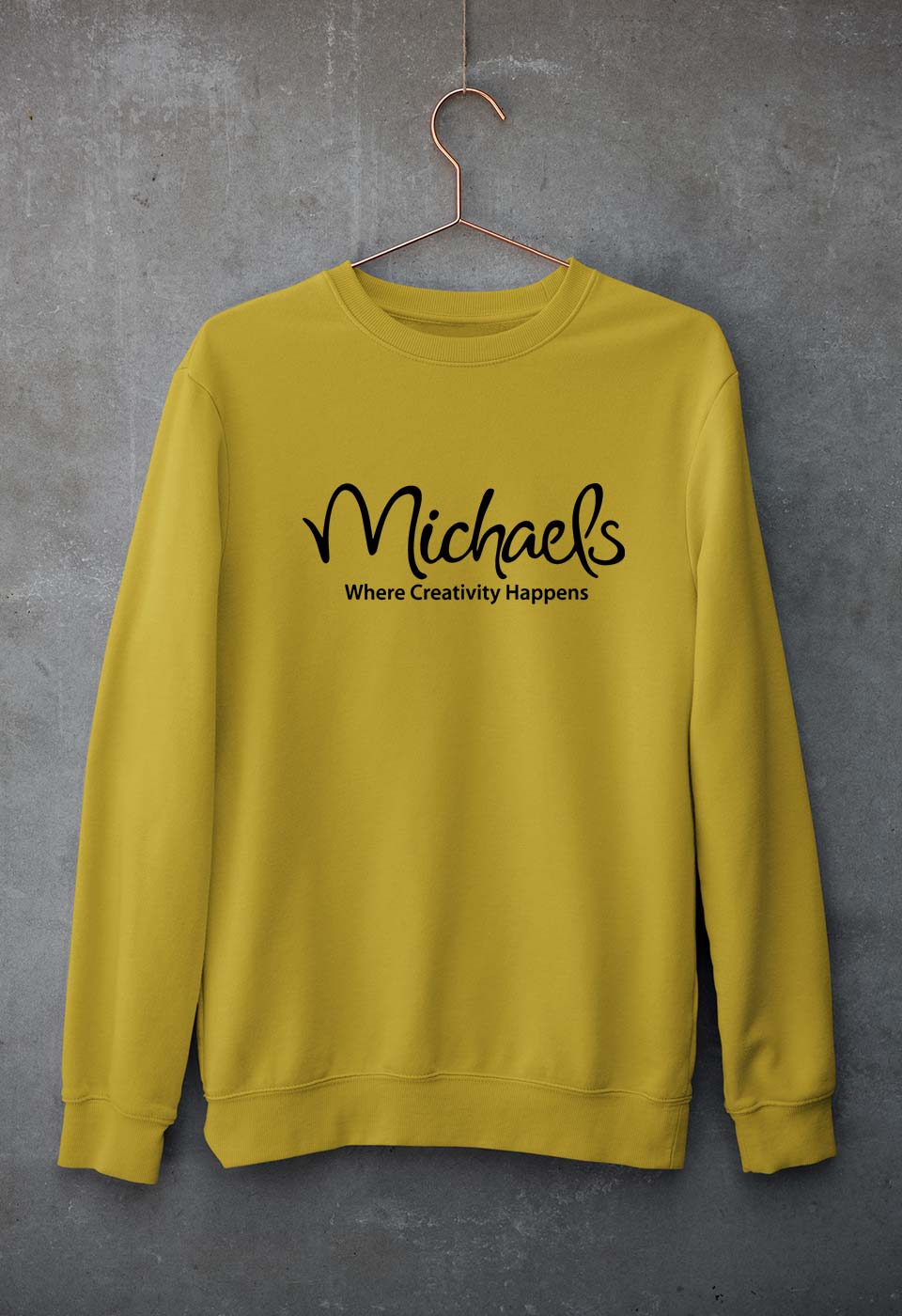 Michaels Unisex Sweatshirt for Men/Women-S(40 Inches)-Mustard Yellow-Ektarfa.online