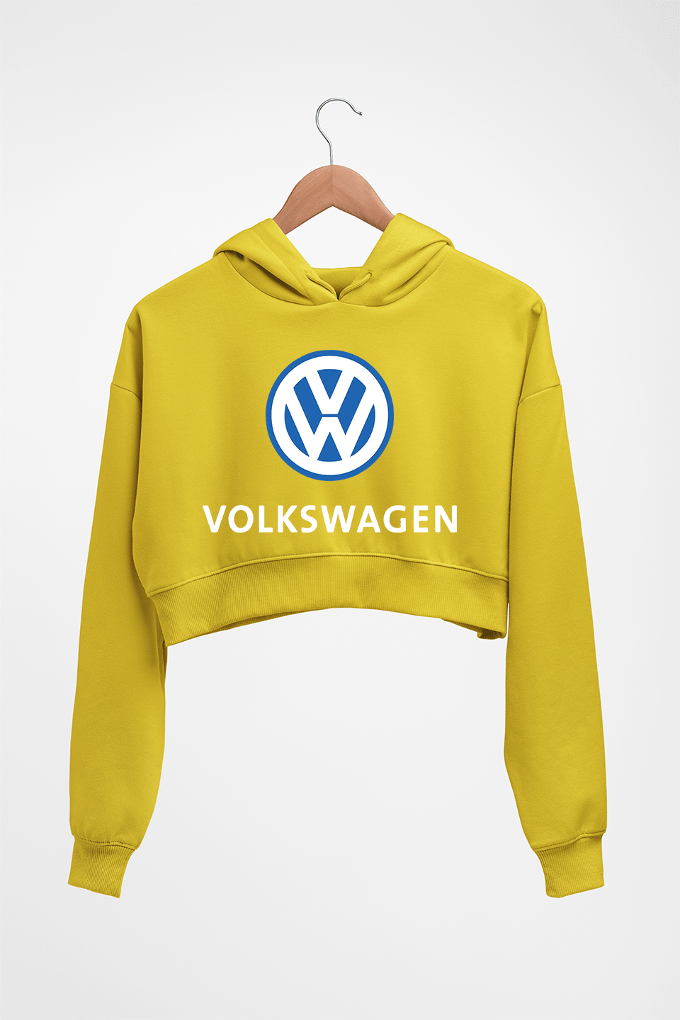 Volkswagen Crop HOODIE FOR WOMEN-Mustard Yellow-Ektarfa.online