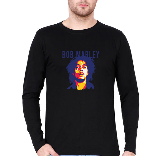 Bob Marley Full Sleeves T-Shirt for Men-Black-Ektarfa.online