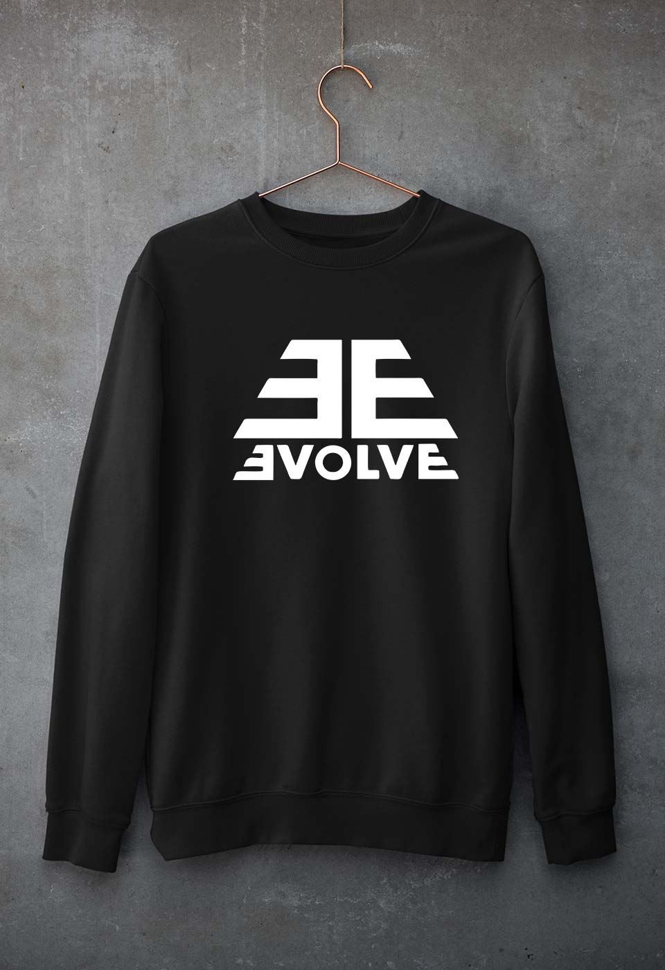 Evolve Unisex Sweatshirt for Men/Women-S(40 Inches)-Black-Ektarfa.online
