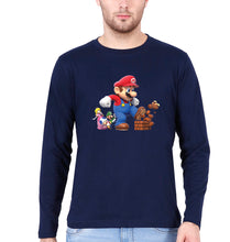 Load image into Gallery viewer, Mario Full Sleeves T-Shirt for Men-S(38 Inches)-Navy Blue-Ektarfa.online
