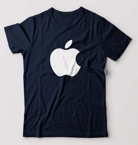 Apple T-Shirt for Men-S(38 Inches)-Navy Blue-Ektarfa.online