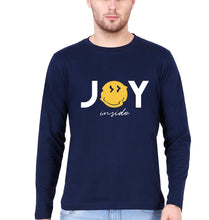 Load image into Gallery viewer, Joy Emoji Full Sleeves T-Shirt for Men-Navy Blue-Ektarfa.online
