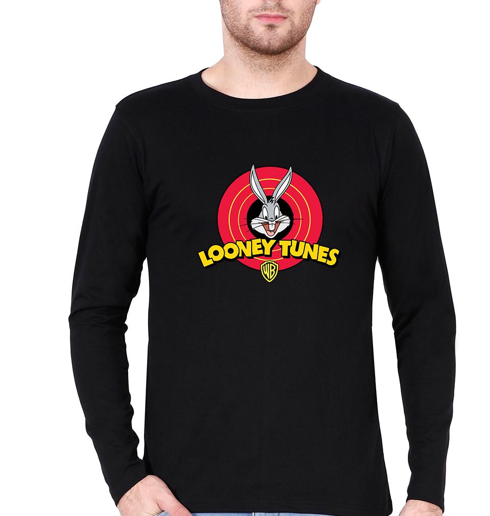 Looney Tunes Full Sleeves T-Shirt for Men-S(38 Inches)-Black-Ektarfa.online