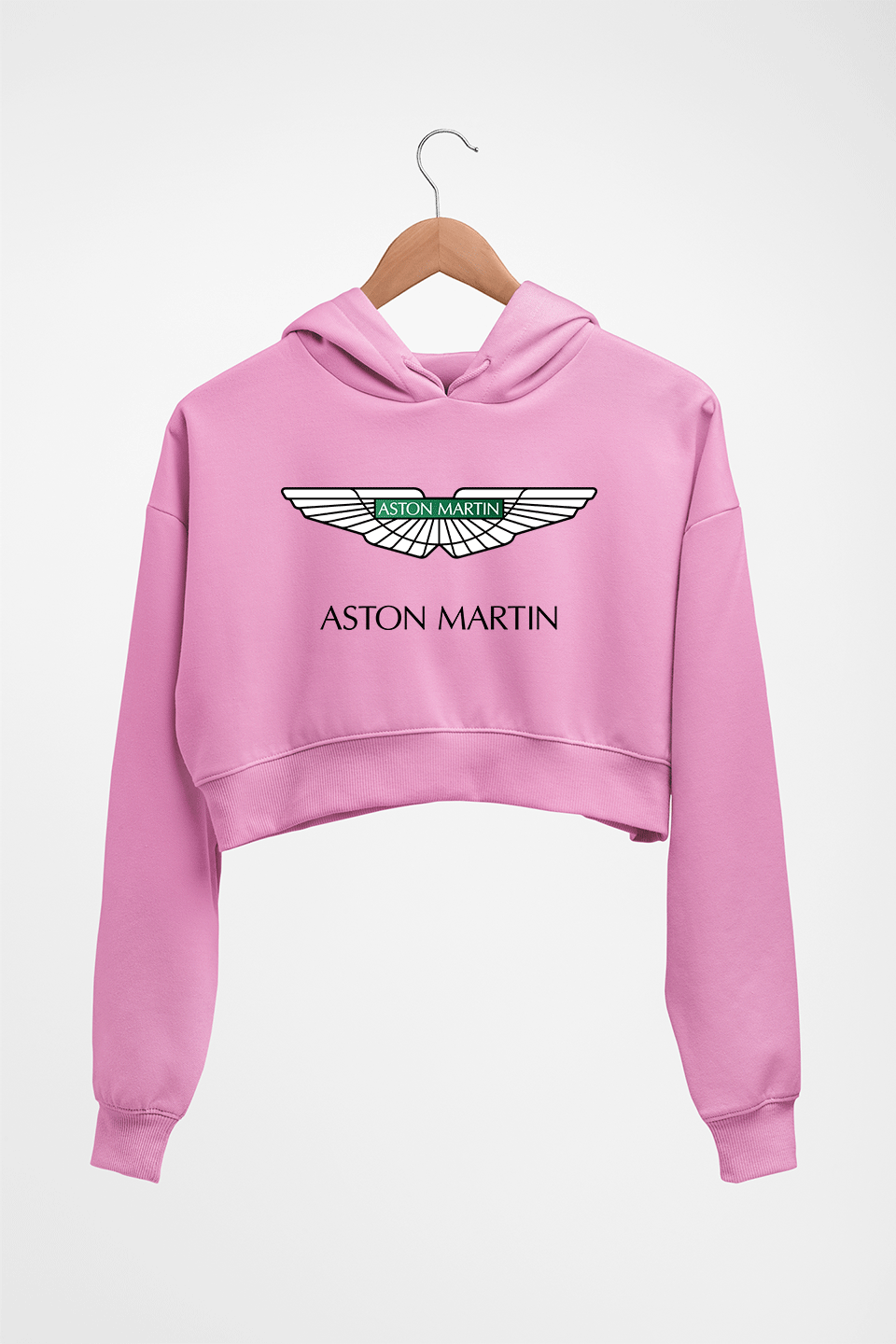 Aston Martin Crop HOODIE FOR WOMEN-Light Baby Pink-Ektarfa.online