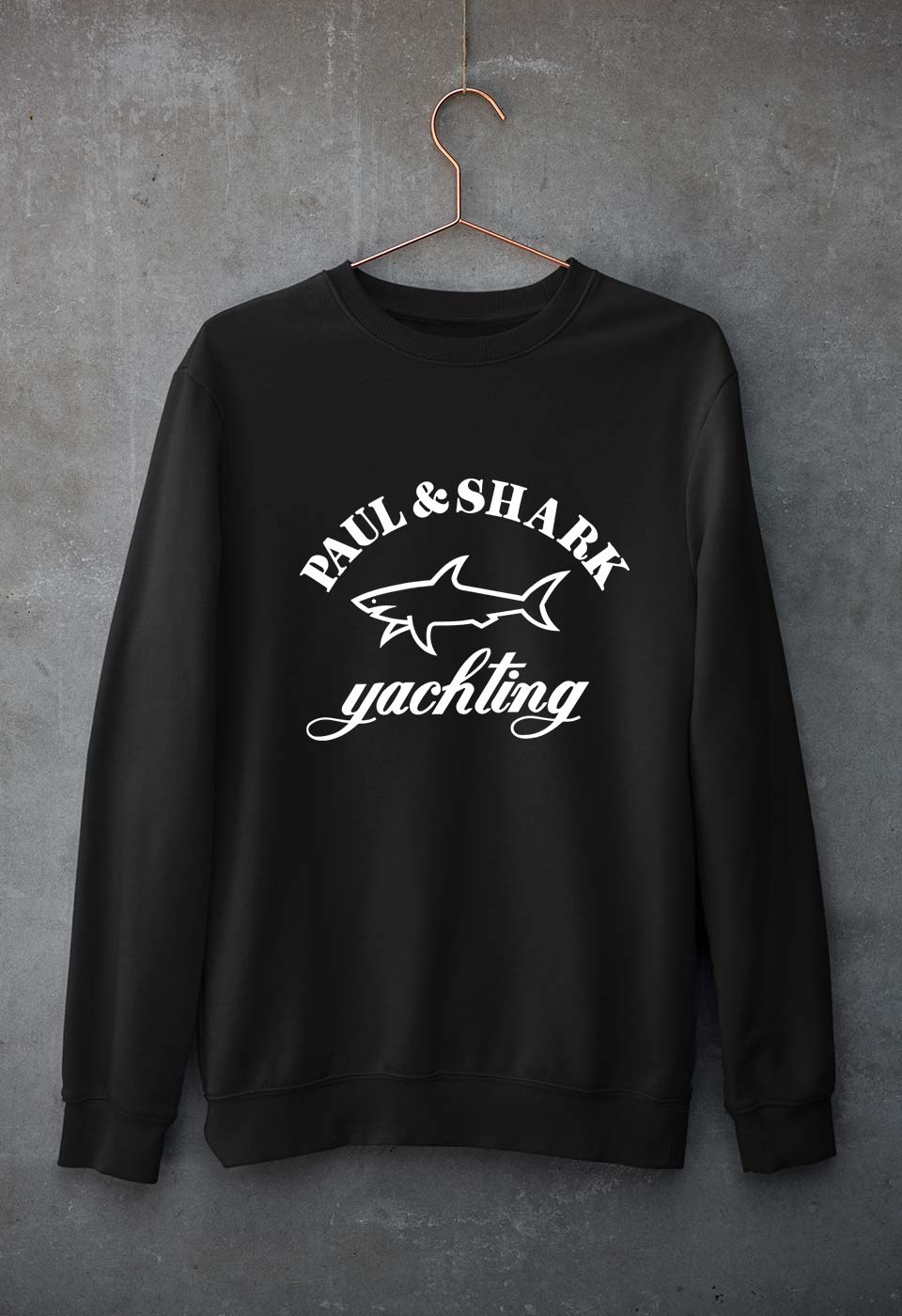 Paul & Shark Unisex Sweatshirt for Men/Women-S(40 Inches)-Black-Ektarfa.online
