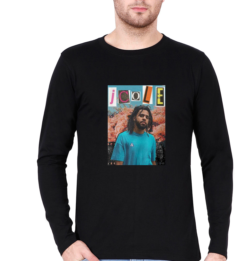 J. Cole Full Sleeves T-Shirt for Men-S(38 Inches)-Black-Ektarfa.online