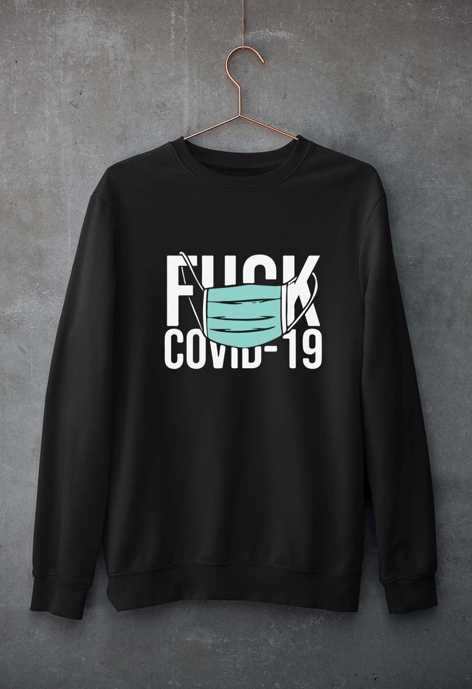 Fuck Covid Unisex Sweatshirt for Men/Women-Black-Ektarfa.online