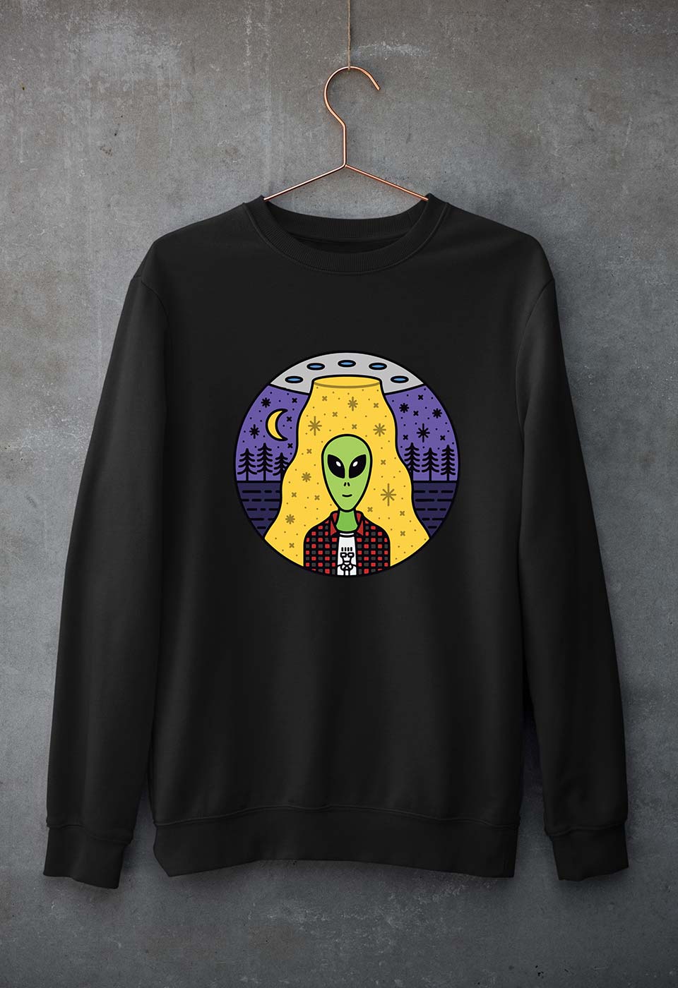 Alien Unisex Sweatshirt for Men/Women-Black-Ektarfa.online