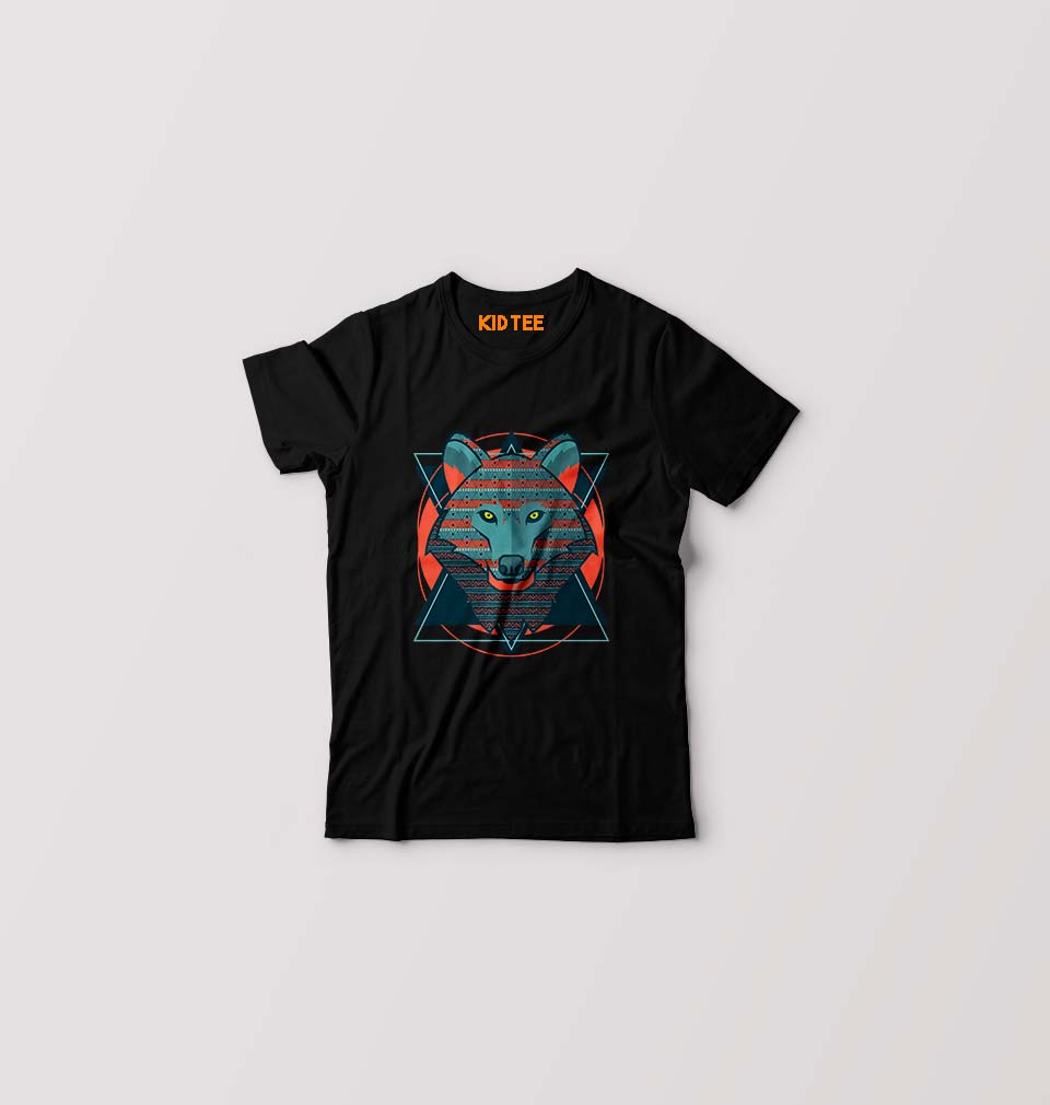 WOLF Kids T-Shirt for Boy/Girl-Black-Ektarfa.online