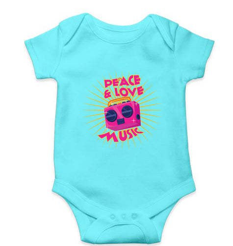 Psychedelic Music Peace Love Kids Romper For Baby Boy/Girl-Sky Blue-Ektarfa.online