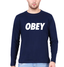 Load image into Gallery viewer, Obey Full Sleeves T-Shirt for Men-Navy Blue-Ektarfa.online
