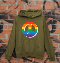 Load image into Gallery viewer, Peace Pride Unisex Hoodie for Men/Women-Olive Green-Ektarfa.online
