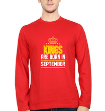 Load image into Gallery viewer, Kings Are Born In September Full Sleeves T-Shirt for Men-Red-Ektarfa.online
