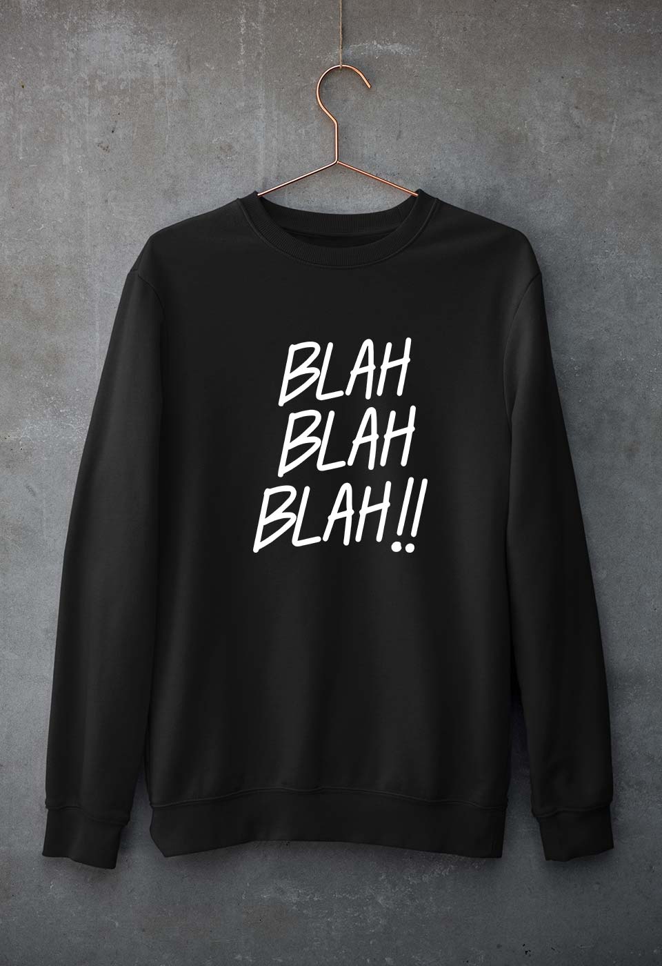 Blah Blah Unisex Sweatshirt for Men/Women-Black-Ektarfa.online