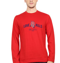 Load image into Gallery viewer, Love Kills Full Sleeves T-Shirt for Men-S(38 Inches)-Red-Ektarfa.online
