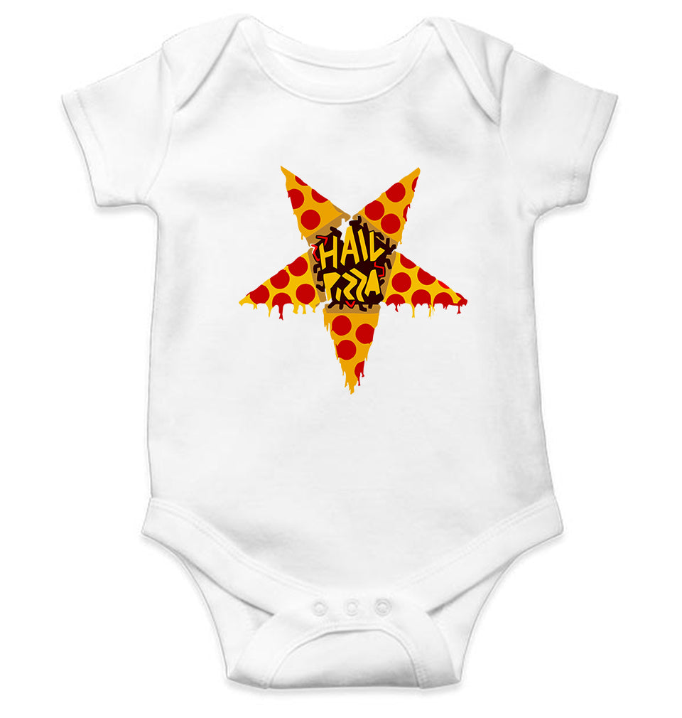 Hail Pizza Kids Romper For Baby Boy/Girl-0-5 Months(18 Inches)-White-Ektarfa.online