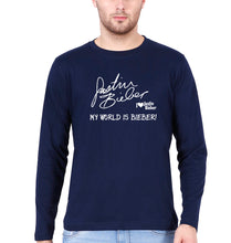 Load image into Gallery viewer, Justin Bieber Full Sleeves T-Shirt for Men-Navy Blue-Ektarfa.online
