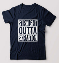 Load image into Gallery viewer, Straight Outta Scranton T-Shirt for Men-S(38 Inches)-Navy Blue-Ektarfa.online
