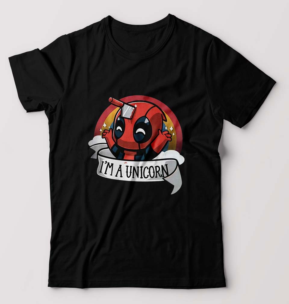 Deadpool Unicorn T-Shirt for Men-Black-Ektarfa.online