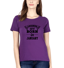 Load image into Gallery viewer, Legends are Born in January T-Shirt for Women-Purple-Ektarfa.online
