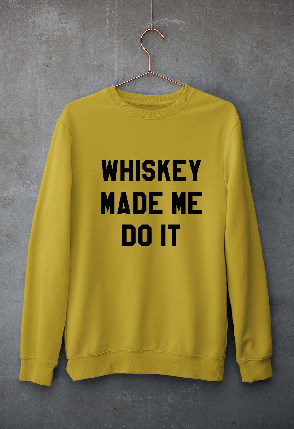 Whiskey Unisex Sweatshirt for Men/Women-S(40 Inches)-Mustard Yellow-Ektarfa.online