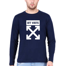 Load image into Gallery viewer, Off White Full Sleeves T-Shirt for Men-Navy Blue-Ektarfa.online
