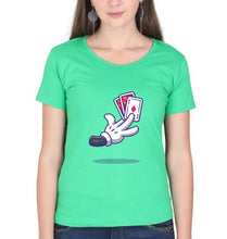 Load image into Gallery viewer, Poker T-Shirt for Women-XS(32 Inches)-Flag Green-Ektarfa.online
