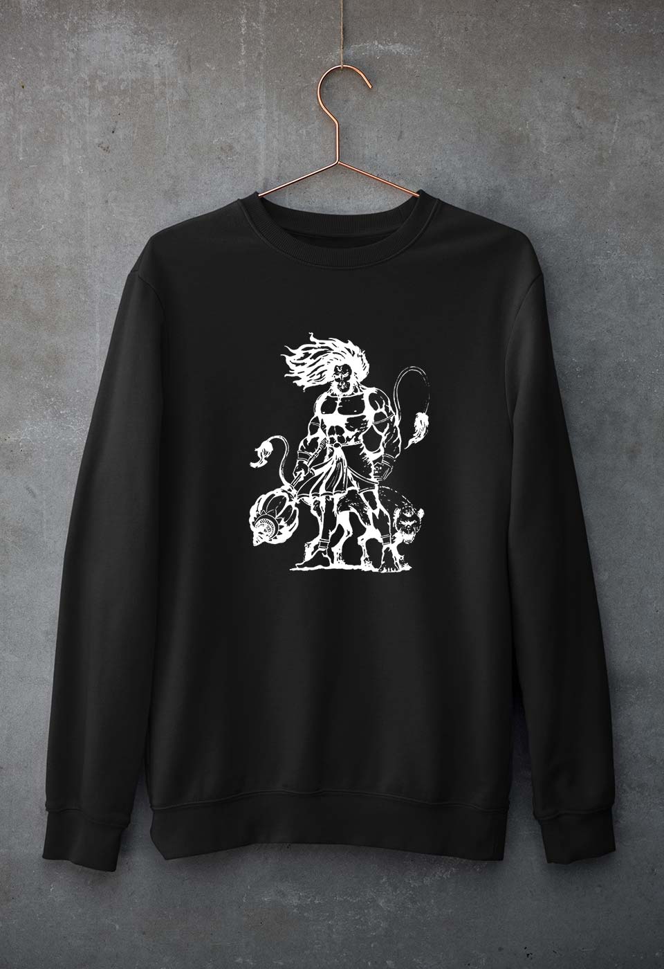 Hanuman Ji (God) Unisex Sweatshirt for Men/Women-Black-Ektarfa.online